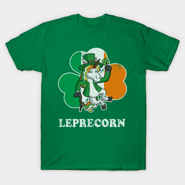 Leprecorn Irish Unicorn T-Shirt by E